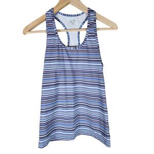 CHAMPION Blue White Black Sleeveless Stripes Lightweight Sports Tank Top SZ M